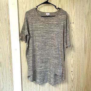 LuLaRoe Grey short sleeve high low top shirt blouse